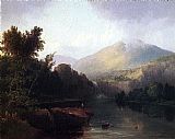 Lake Canvas Paintings - A Lake in the White Mountains